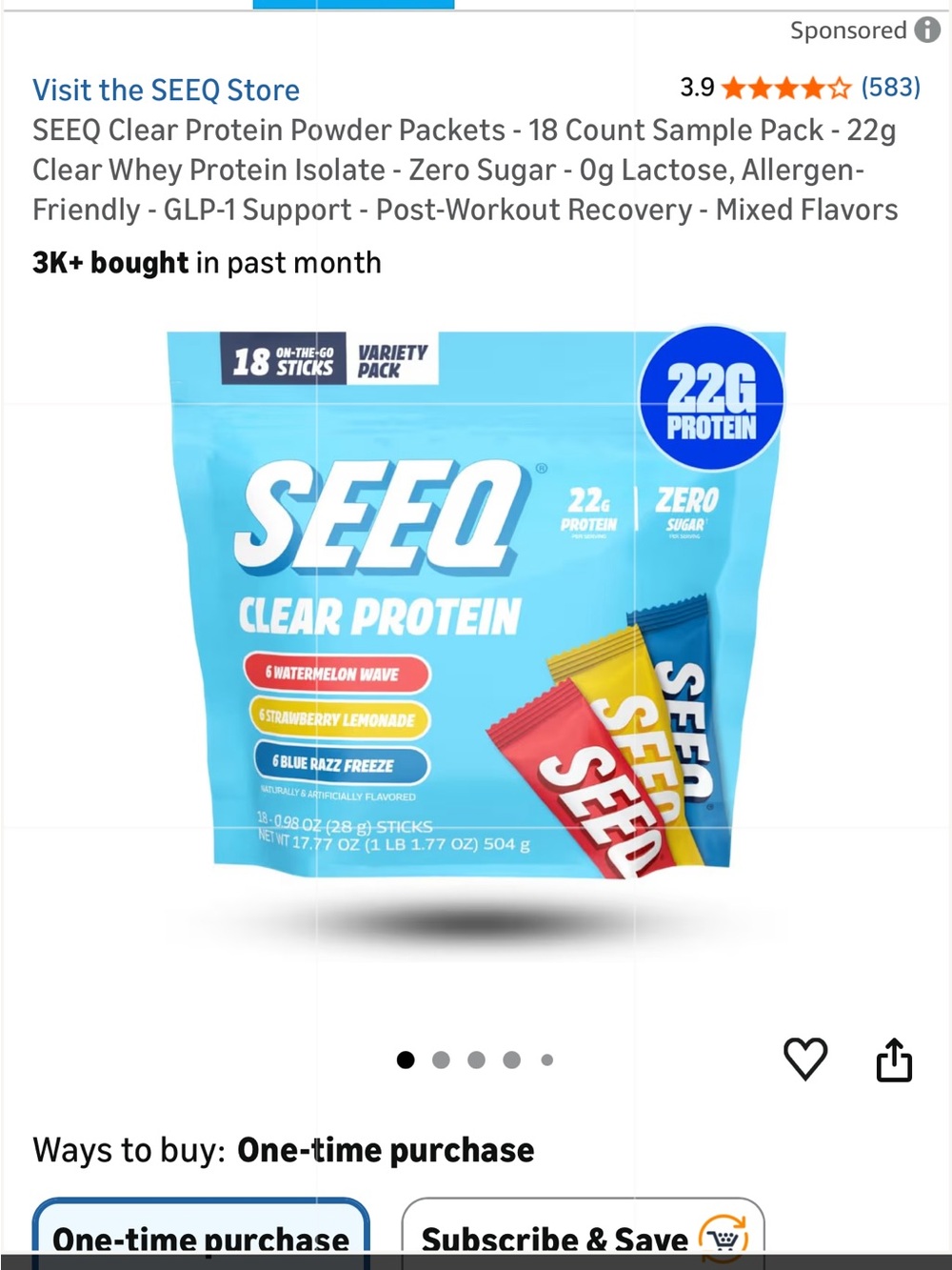 Clear Protein Variety Pack - Blue (Assorted Flavors)
